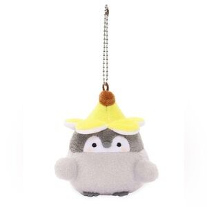 NWT Koupen Chan Banana Plush Mascot Keychain Charm Bag Clip Kawaii Penguin Japan